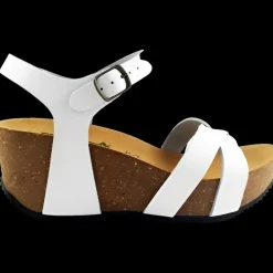 Bionatura Sandali Da Donna Con Zeppa Fregene Bianco - 24 Fregene