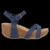 Bionatura Sandali Da Donna Con Zeppa Fregene Blu China - 24 Fregene