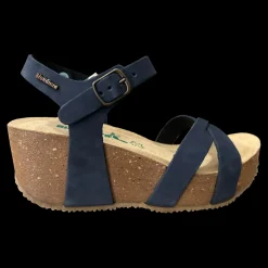 Bionatura Sandali Da Donna Con Zeppa Fregene Blu Navy - 24 Fregene