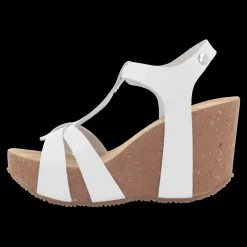 Bionatura Sandali Da Donna Con Zeppa Alta Bianco - 29A733