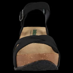 Bionatura Sandali Da Donna Con Zeppa Fregene Nero - 24 Fregene