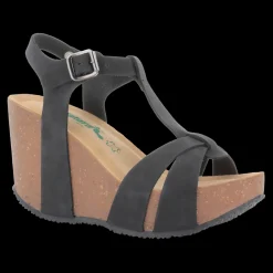 Bionatura Sandali Da Donna Con Zeppa Alta Nero - 29A733