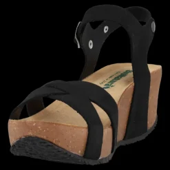 Bionatura Sandali Da Donna Con Zeppa Fregene Nero - 24 Fregene