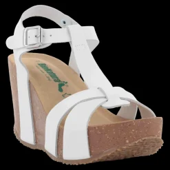 Bionatura Sandali Da Donna Con Zeppa Alta Bianco - 29A733