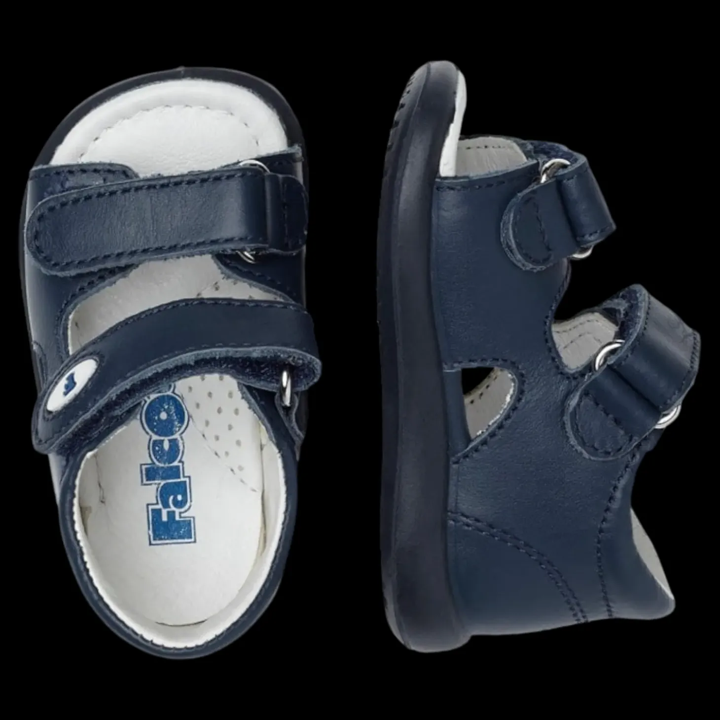Falcotto Sandaletti Primi Passi Per Bambini In Pelle Blu - 0011500728.01.0C02