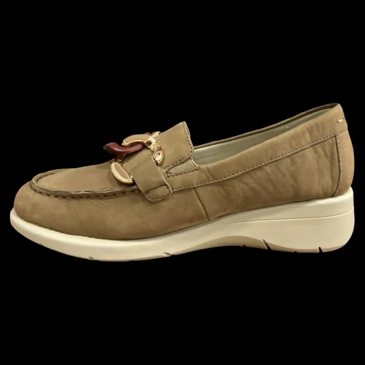 Mary Soft Mocassini Da Donna 21627 In Nabuk Lino - 21627