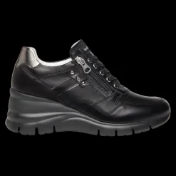 Nero Giardini Sneakers Con Zeppa Da Donna In Pelle Nero - E306461D