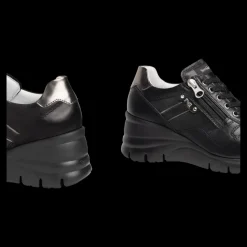 Nero Giardini Sneakers Con Zeppa Da Donna In Pelle Nero - E306461D