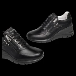 Nero Giardini Sneakers Con Zeppa Da Donna In Pelle Nero - E306461D