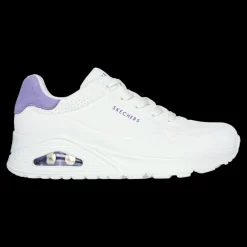 Uno - Pop Back Skechers Scarpe Sportive Sneakers Da Donna Bianco/viola - 177092