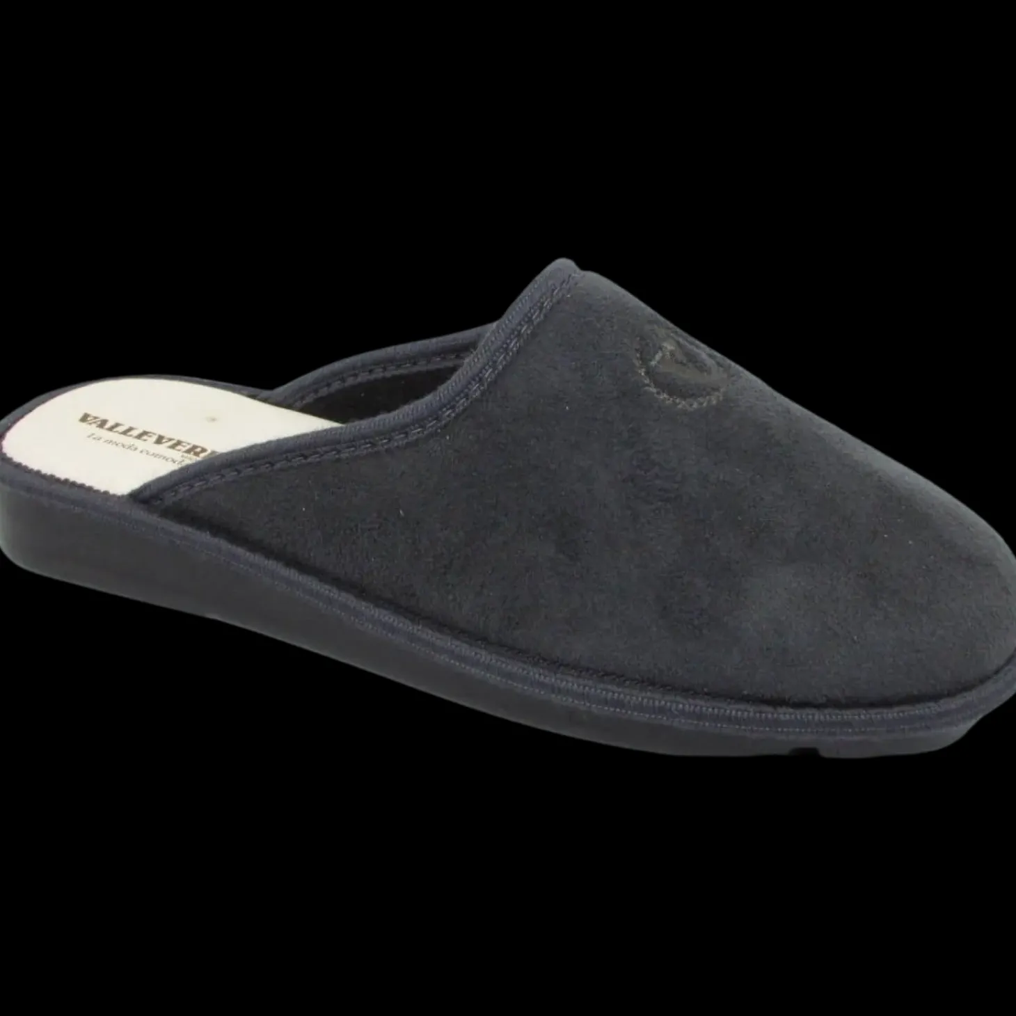 Valleverde Pantofole Con Sottopiede In Pelle Da Uomo Antracite - 37801